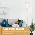 thumbnail image 4 of HOMCOM Industrial Tall Pole Floor Lamp with Metal Base, Modern Standing Lamp, Bulb-Shaped Glass Shade, On/Off Foot Switch, E26 Bulb Base for Bedroom, Living Room, White, 4 of 9