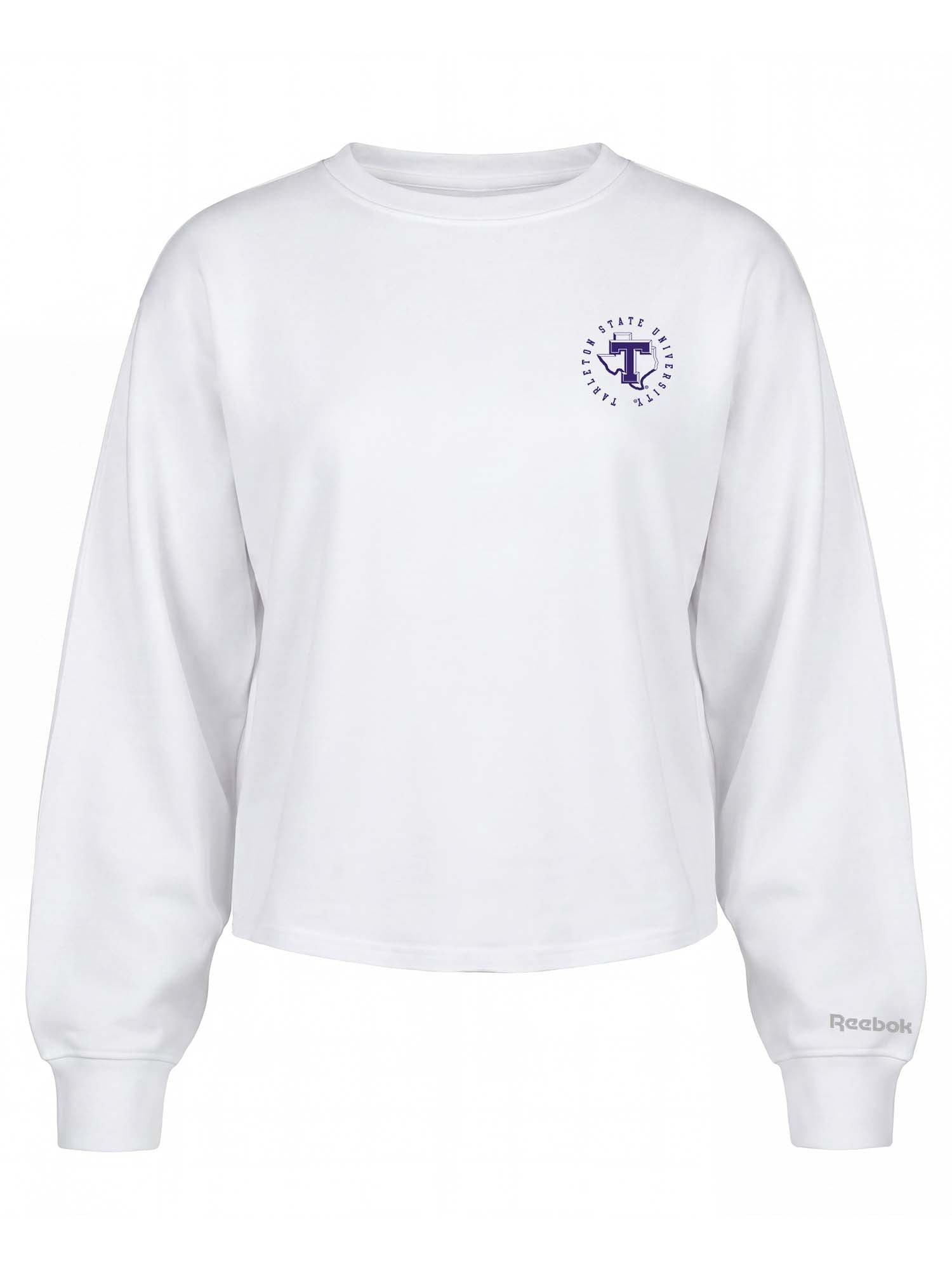 Tarleton State Texans Reebok Womens White Heavyweight Cotton Long Sleeve Pullover