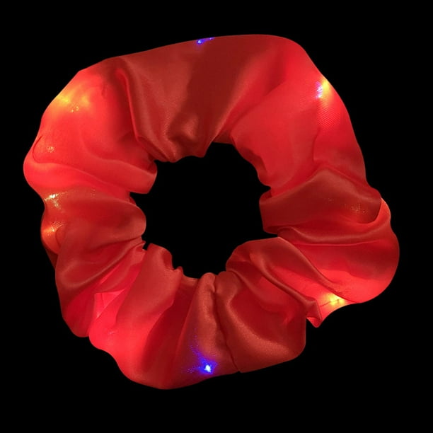 Scrunchies para el cabello con luz LED Yinane Rojo