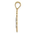 thumbnail image 2 of 14K Two-tone and White Rhodium Solid Spanish Baptism Mi Bautizo Oval Pendant K5084, 2 of 4