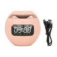 thumbnail image 1 of Reloj despertador Bluetooth con altavoz, miniradio FM inalámbrica portátil colorida para el hogar con anuncios de voz, color rosa, 1 of 14