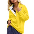 thumbnail image 4 of ManxiVoo Oversized Button Down Neck Pullover Sweatshirt for Women Long Sleeve Casual Comfortable Daily Wear Tops XXL Size Yellow, 4 of 9