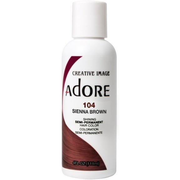 2 Pack - Creative Images Adore Semi-Permanent Haircolor, {104} Sienna Brown 4 oz