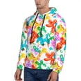 thumbnail image 2 of KLL Colorful Air Balloons Print Mens Hoodie Long Sleeve Casual Pullover Hooded Sweatshirt Fashion Drawstring Hoodies with Pocket-Medium, 2 of 6
