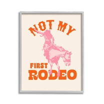 Stupell Industries Not My First Rodeo Phrase Animals & Insects Painting Gray Framed Art Print Wall Art, 11 x 14