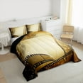 thumbnail image 3 of Manfei Vintage Film Bedding Comforter Set for Kids, Cinema Tricket Twin Comforter Sets, Movie Theater Theme Reversible Bedding Set, Breathable Home Decor, 2pcs, 3 of 8