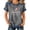 Gray, variant on 250 Anniversary USA Women's Shirt, 1776-2026 Patriotic America Heart Graphic Tee, Faux Denim Trim Short Sleeve Top, Casual Independence Day Apparel