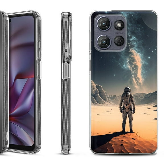 Shockproof Protective Phone Case for Motorola Moto G 5G 2025, by OneToughShield - Astronaut Milkyway