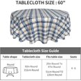 thumbnail image 2 of Round Tablecloth 60 Inch, Blue Checks Stripes Circle Dining Table Cover Waterproof Table Top Cover Round Outdoor Tablecloth for Dining Table, Buffet Parties and Camping, 2 of 8