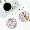 thumbnail image 5 of Disketp Summer With Flamingo Funny Coasters,6 Pcs Leather Coasters With Holder, Perfect Housewarming Hostess Gifts,Protect Furniture From Water Marks Scratch And Damage, 5 of 9