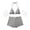 Black, variant on Women's Push Up High Waist Bikini Set with Shorts Drawstring Triangle Halter Tummy Control Two Piece Bathing Suit