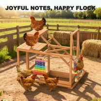 Outdoor GOJOOASIS Woode Chicken Activity Play Bird Perches with Swing Toy