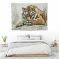 thumbnail image 3 of ONETECH  Wall Tapestry Artistic Portrait Tiger Wild Nature Predator Watercolor Splashes Dorm Throw Bedroom Living Room Decorative Window Doorway Hanging Curtain, 3 of 7