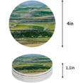 thumbnail image 1 of RYLABLUE Grassland Nature on Rustic Wooden Plank Set of 4 Round Coaster for Drinks, Absorbent Ceramic Stone Coasters Cup Mat with Cork Base for Home Kitchen Room Coffee Table Bar Decor, 1 of 5