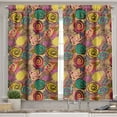 thumbnail image 2 of Ambesonne Abstract Valance & Curtain, Colorful Rose Blossoms, 55"x30", Multicolor, 2 of 6