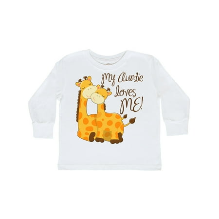 

Inktastic My Auntie loves me! Gift Toddler Boy or Toddler Girl Long Sleeve T-Shirt