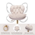 thumbnail image 5 of Beige White Velvet Swivel Bar Stools Set of 4 with Upholstered Back, 25-33 Inch Height Adjustable, Bar Chairs for Counter Height Bar Height Kitchen Island Pub (4 Pcs,Beige White), 5 of 11