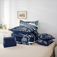 thumbnail image 6 of Feelyou Est Football Sleep Bedding Comforter Set 7pcs, Blue Grey Athlete Helmet King Bedding Sets, Teens Kids Boys Girls Reversible Bed Sheets, Ultra Soft Bedroom Decor, 6 of 8