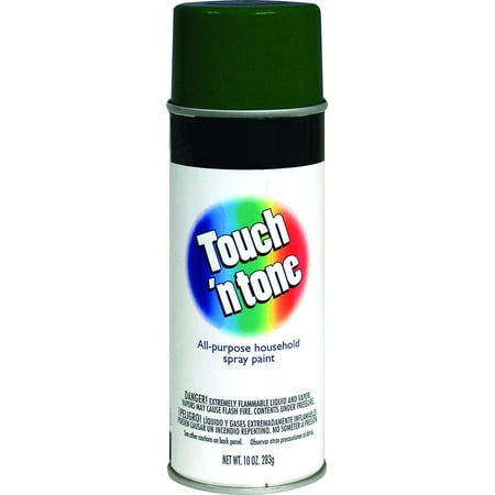 Rustoleum Touch 'N Tone Topcoat Spray Paint, 10 oz Aerosol Can, Hunter Green