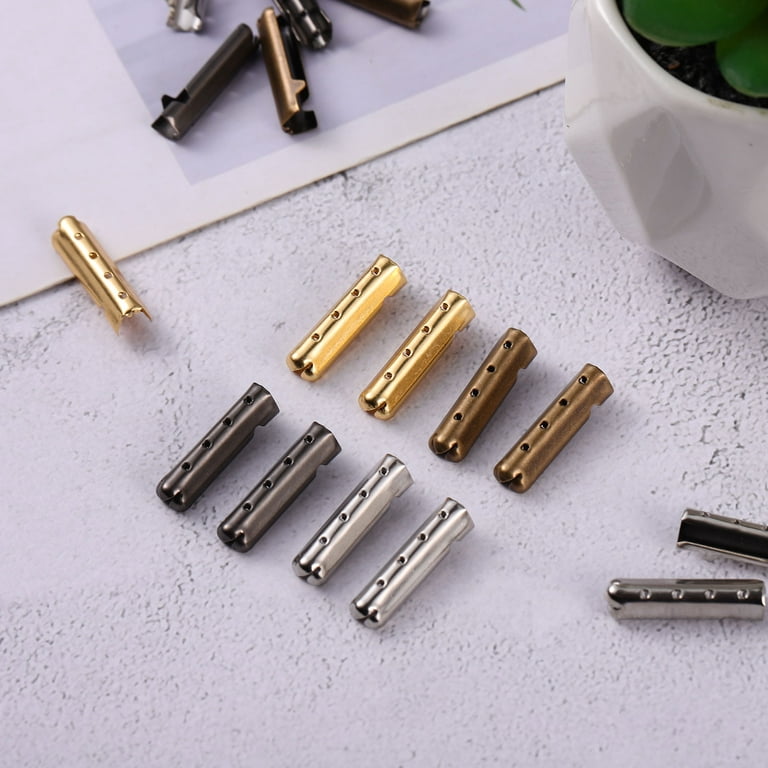 100 Pcs Shoelace Tip Aglet ends Bullet Metal Lock Clips replacement for  Shoe Lace
