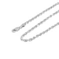 thumbnail image 3 of 10K White Gold Diamond Cut Rope Chain Necklace â€“ Measures 20 Inches Length x 3mm Thickness, 3 of 7