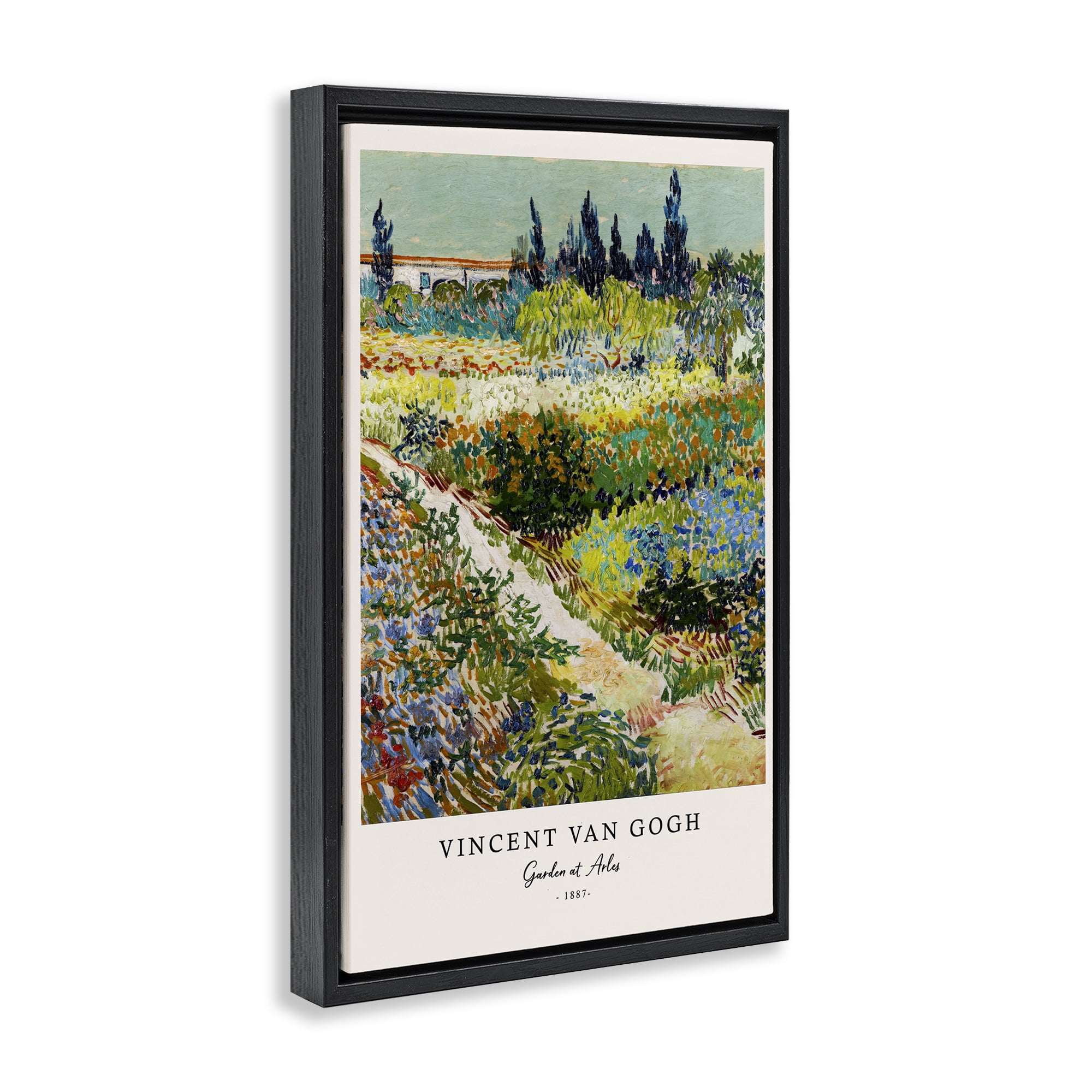 Stupell Industries Classic Garden At Arles Black Framed Floater Canvas Wall Art, design by Vintage Hustle