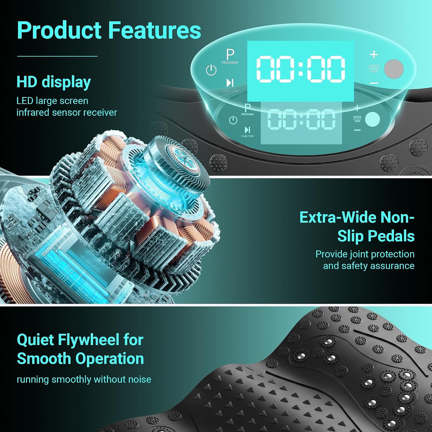 Vibration Plate Exercise Machine for Lymphatic Drainage, 450lbs | Bluetooth Speakers, Magnetic Massage,99 Speed Levels,2 Resistance Bands, Remote & Touch Control, Anti-slip Feet