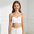 thumbnail image 2 of Miaoju Front Closure Bandeau Bra for Girls Comfortable Strapless Bra Wireless Tops Soft Breathable Bralette With Removable Straps Pads, 2 of 9