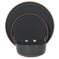 thumbnail image 2 of Gibson Elite Northrock Stoneware Dinnerware Set, 16-Piece Service for 4 Plates and Bowls Set – Charcoal Blue Dishes with Hand-Painted Terracotta Base, 2 of 11