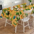 thumbnail image 4 of Saint Patrick's Day Rectangle Tablecloth, Orange Gnomes Hat Boot Rainbow Clovers Waterproof & StainResistant Tablecloth, Washable Oil-proof Table Cover for Dining/Party/Wedding/Buffet 54x108 In, 4 of 9