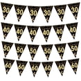 thumbnail image 3 of Tizuqe Black Gold Triangular Pennant Birthday Party Hanging Ornament for Teen, 3 of 7