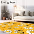 thumbnail image 2 of ODIKA 5'x7' Machine Washable Non-Slip Area Rug, Delightful Pollinator Friends Bathroom Ensemble High Traffic Rug with Pad, Yellow, 722980, 2 of 8