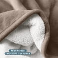 thumbnail image 6 of Bare Home Plush Sherpa Bed Blanket - Fluffy & Soft - Reversible - Lightweight - Twin/Twin XL, Taupe, 6 of 10