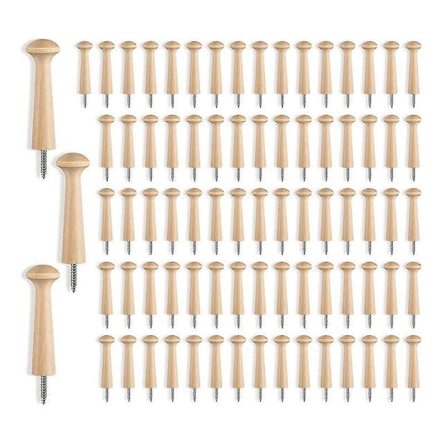 Wood Shaker Nails Wood Screw-in Shaker Nails 2.9 Inch Long Unfinished Wood Shaker Frame for DIY Paint Colors
