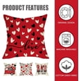 thumbnail image 2 of Valentine''s Day Decorative Throw Pillow Covers 18x18 Set of 4, Red Love Hearts Gnome Truck Be Mine Outdoor Pillowcase, Polka Dots Stripes Anniversary Wedding Holiday Cushion Case Home Decor, 2 of 5