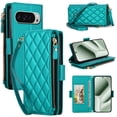thumbnail image 2 of For Google Pixel 9 / 9 Pro 5G RFID Blocking Wallet Case, Crossbody Purse Phone Case with 9 Card Slots, Zipper Pocket & Detachable Strap,Green,For Pixel 9 / 9 Pro, 2 of 9