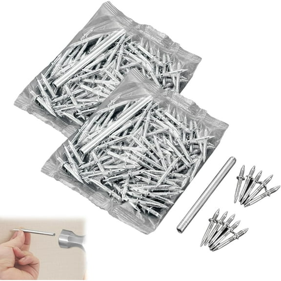 Double-Headed Skirting Thread Seamless Nail Non Marking, Invisible Double Headed Skirting Nails, Seamless Skirtings Line Nail for Solid Wood Baseboard, for Hanging Pictures