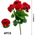 thumbnail image 2 of Morttic 4pcs Artificial Flowers Fake Geraniums for Outdoors 14 Inch Geranium Plants Silk Flowers Uv-Resistant Home Party Decor Artificial Geraniums for Outdoors Silk Flowers Home Decor, 2 of 9