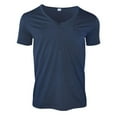 thumbnail image 3 of Men Summer Tops Men's Plus Size Summer Casual Buckle Slim Short Sleeve T Shirt V Neck Pocket Top Athletic Long Sleeve Comfortable Loose Fit Neck Top Long Striped Shirt Little Year Fit Mens Blue L, 3 of 6