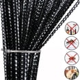 thumbnail image 2 of Gustave 3.3FT * 6.6FT Door String Curtain Wall Panel Fringe Window Room Divider Glitter Tassel Screen Ribbon Curtains for Wedding Home Party Decor "Black", 2 of 12