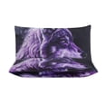 thumbnail image 3 of 3 Pcs Soft Bedding Set, Includes 1 Duvet Cover with Zipper And 2 Pillow,Shams Purple Wolf King(102"×90"), 3 of 8