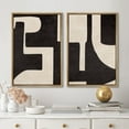 thumbnail image 2 of IDEA4WALL Framed Canvas Print Wall Art Set Black & Beige Geometric Paint Stroke Modern Art Abstract Wall Decoration Bohemian Minimal Artwork for Living Room, Bedroom, Office - 16"x24"x2 Natural, 2 of 5