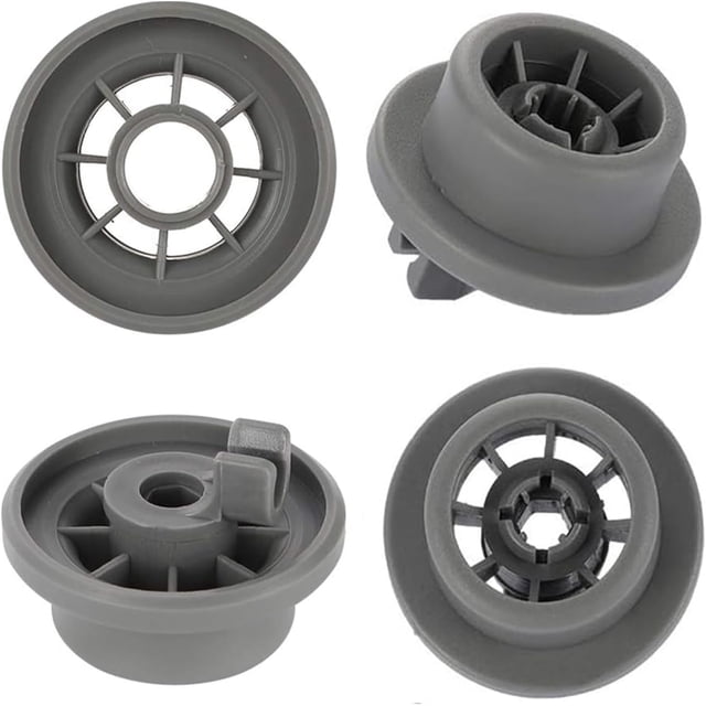 4 Pack Dishwasher Lower Rack Wheel Replacement, Fit for Bosch Kenmore & Neff Siemens Dishwashers