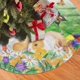 thumbnail image 2 of Christmas Tree Skirt, Easter Holiday Easter Rabbit Bunny Eggs Spring Flower Xmas Large Tree Mat, New Year Festive Holiday Party Decorations 48"inches, 2 of 4