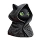 thumbnail image 1 of Figura de gato gótico con capucha, adorno coleccionable, estatua decorativa creativa de resina Ojos verdes, 1 of 9