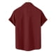 thumbnail image 4 of Mens Manga Corta Botón Abajo Camisas Cuello de Vuelta Color Sólido Casual Blusa, Moda Verano Poliéster, 4 of 9