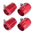 thumbnail image 1 of Unique Bargains 4pcs AN18 Hex Black Car Hose Finisher Clamp Adapter Line End Cover Connector, 1 of 6
