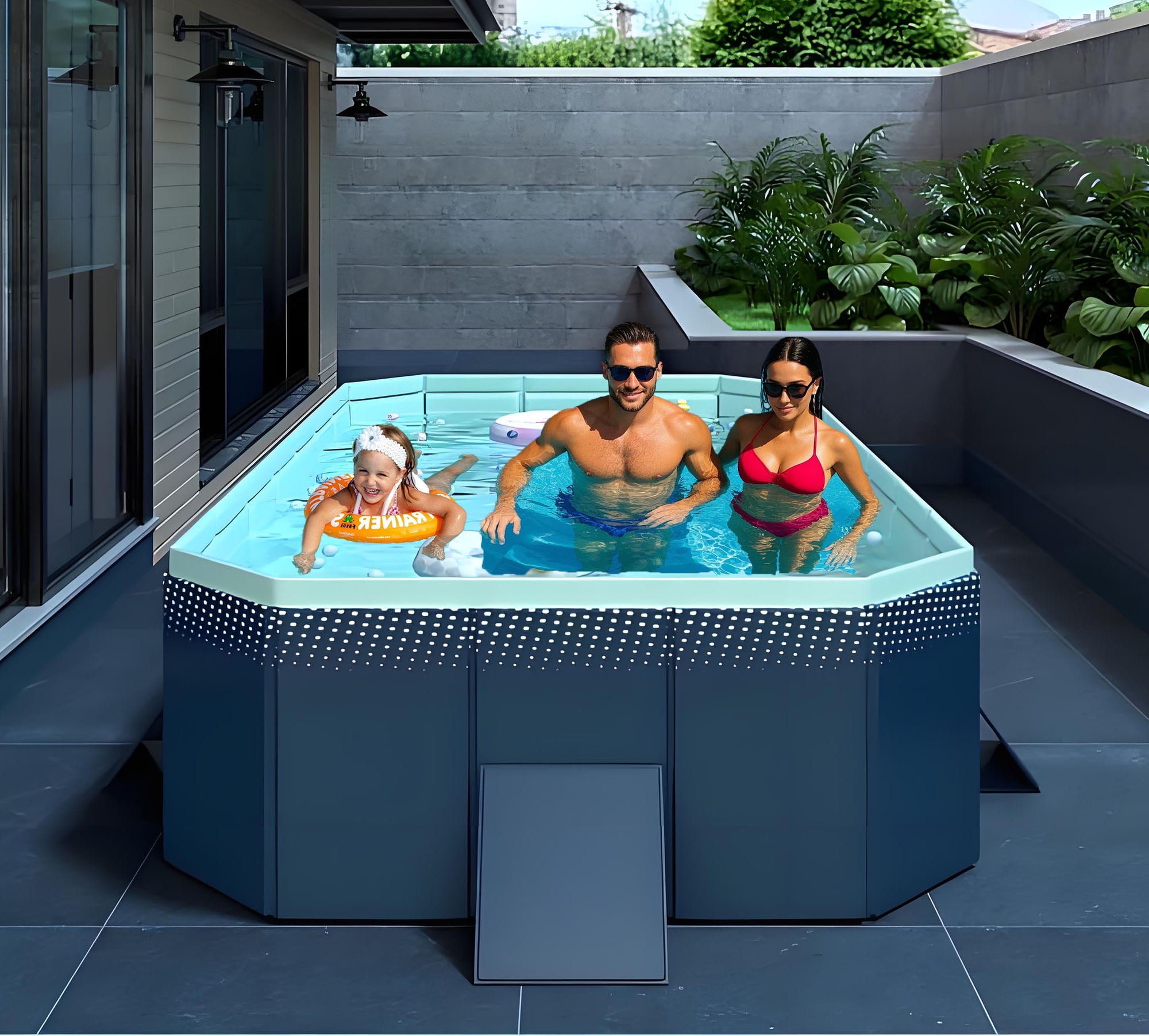 【匿名配送】Swimming Pool Amazon.com: Family Inflatable Swimming Pool, 3-Layer 210 x