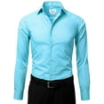 thumbnail image 2 of Berlioni Italy Men's Long Sleeve Premium Slim Fit Dress Shirt, 2 of 4