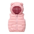 thumbnail image 2 of Baby Boy Girls Quilted Sleeveless Jacket Hooded Puffer Vest Full Zip Waistcoat Light Gilet Pink 4-5 Years, 2 of 7
